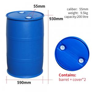 China SIDUN 200l Blue Plastic 55 Gallon Plastic Drum With Drainage Hole on sale