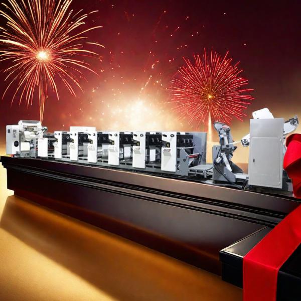 Inline Unit Petal Type Horizontal Flexographic Print Machinery Narrow Web Label Servo Driven LED UV Cold Stamp Mercury