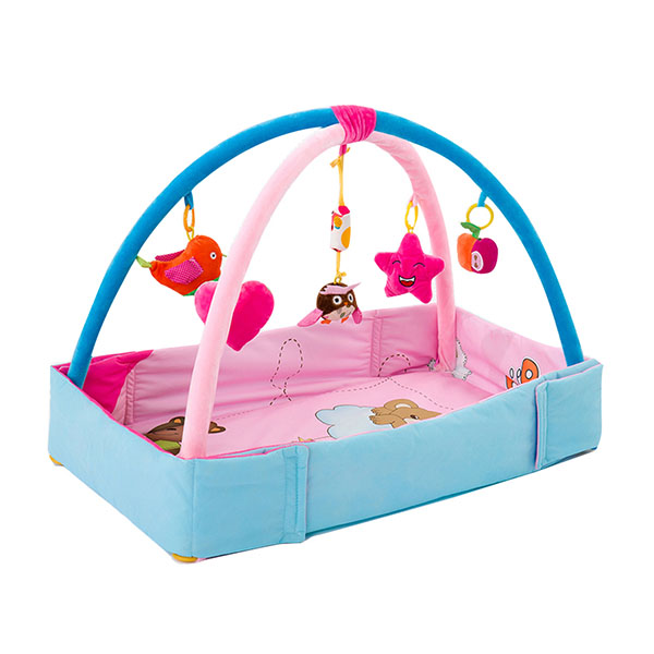 Foldable Washable Baby Play Mat 76cm Multi Color With Cute Stuffed Toy