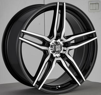 Quality 17 Inch Aftermarket Alloy Wheels Black Painted with Machined Face Aluminum A356 Five Split Spokes for sale
