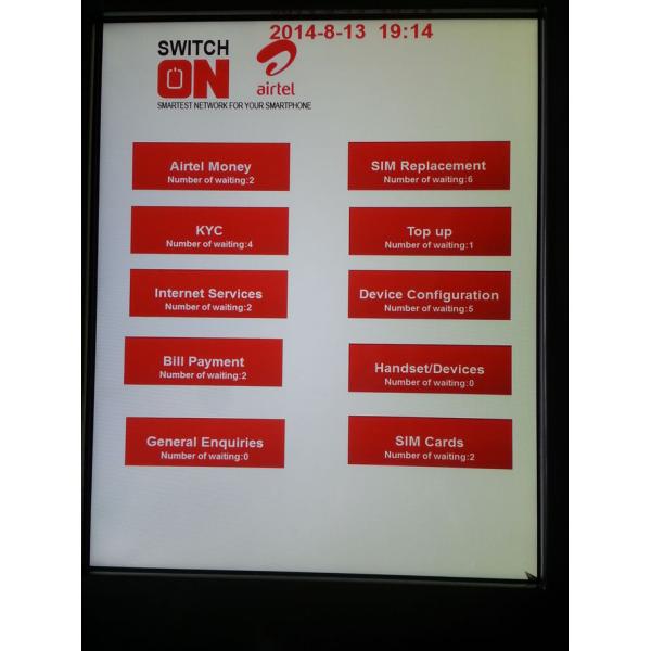 CE Indoor English Arabic Touch Screen Ticket Machine