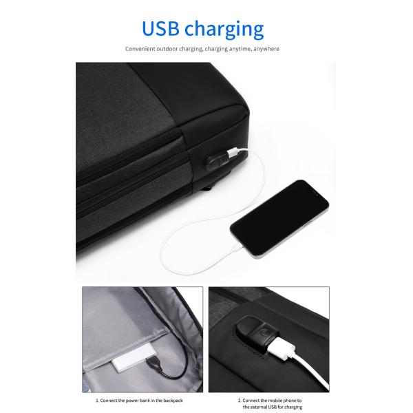 Factory wholesale USB Charging bagpack Notebook waterproof Laptop Back pack leisure travel Backpack bag school backpack