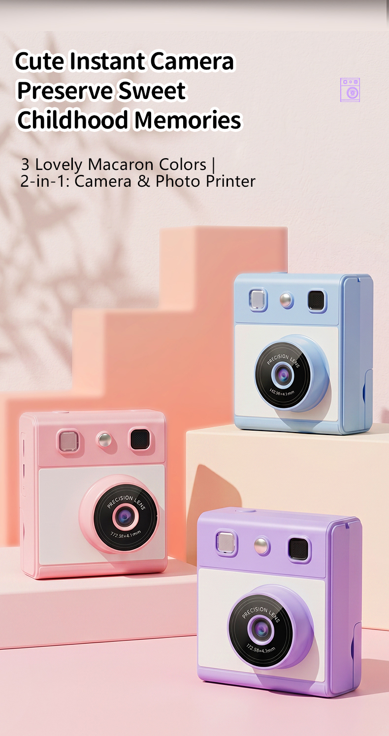 Kid Instant Print Camera Instant Photo Capture High-Definition Pixels D6