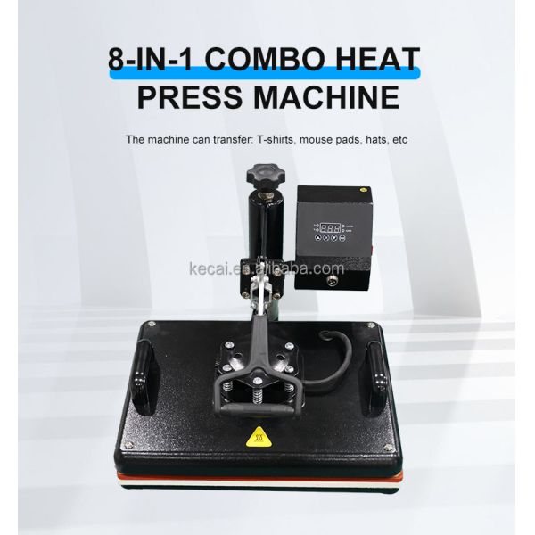 KECAI Manual 29*38 / 38*38cm 8 in 1 Combo Heat Transfer Printing Machine Slide Rail Heat Press Sublimation Machines