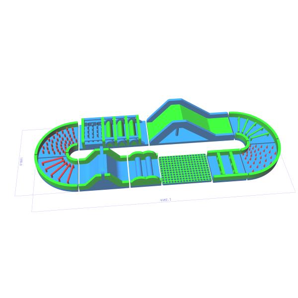 Inflatable obsatcle course for kids 70m length colorful inflatable obstacle course commercial inflatable obstacle course