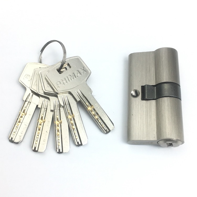 Double Open Security Cylinder Lock Silver Door Lock Cylinder 60mm