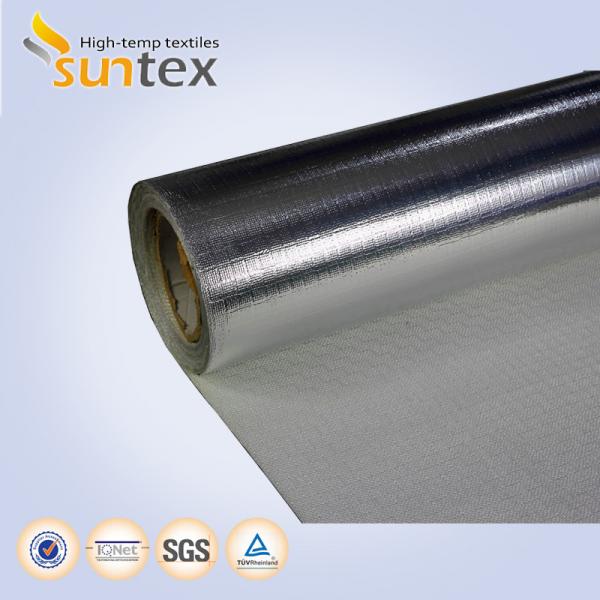 Quality Heat Reflective Silver Aluminum Fiberglass Cloth Laminated Glass Fiber Fabrics For Fire Blankets for sale