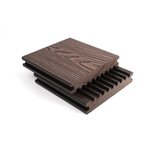 First Generation Solid Wood Grain Outdoor WPC Flooring Weather Resistance