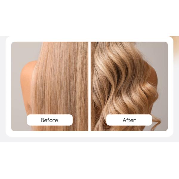 Fast Heating Electric Hair Curler Long Curling Tong Wand LCD Screen Champagne