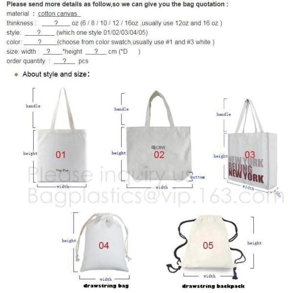 Canvas Cotton Pouch Tote Bag With Custom Printed Logo,Shoulder Zipper Messenger Organic Canvas Tote Bag, bagease, pack