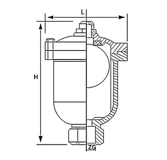 Automatic Exhaust System Control Stainless Steel Qb1 Exhaust Valve with Female Thread