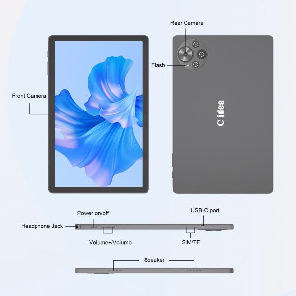 C Idea 10.36 Inch Android 14 Tablet Pc 2k Screen Educational Tablet For Students R1036