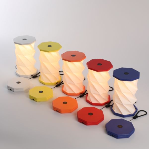 Personalized Art Rotating Paper Lamp USB Powered Foldable Light Macaron Colors