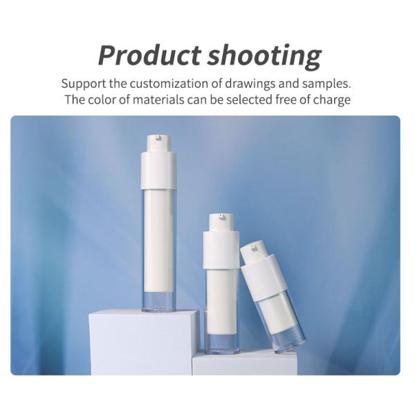 15ml 30ml 50ml White Airless Bottle Cosmetic Cream Plastic Bottle For Skincare Packaging