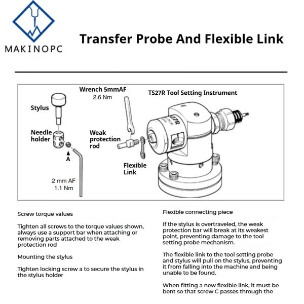 Renishaw TS27R Weak Protection Rod Collision Rod Probe A-5003-5171