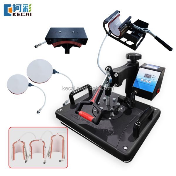 KECAI 8 in 1 Combo Multifunction Heat Press Machine for Printing Machine T-Shirt Hat Mug Plate New Condition