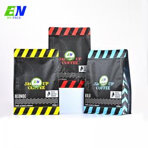 China Custom Digital Printing 250g Coffee Bag In Matte Black With Side Zipper on sale