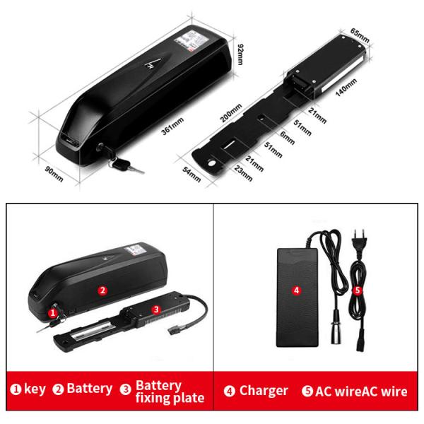 36V 10Ah Electric Bicycle Battery Pack 500 Cycles 18650 Ebike Battery