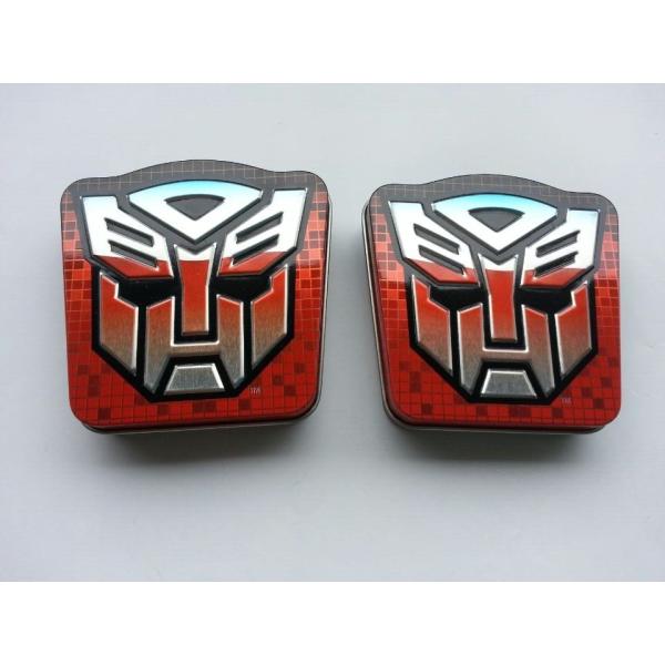 Transformer Shield Tin Candy Containers Size : 82*82*15mm For Small Sweet Food Packaging