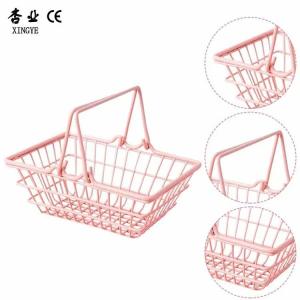 China Mini Pink Shopping Baskets Cute Metal Customized Size Shopping Cart on sale