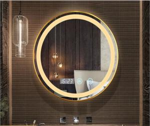 Buy cheap Bathroom round smart bathroom mirror light aluminum alloy space aluminum led mirror lamp hotel dress and make up mirror product