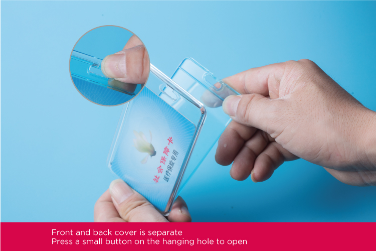 Arc Design Vertical Transparent Acrylic ID Badge Holder
