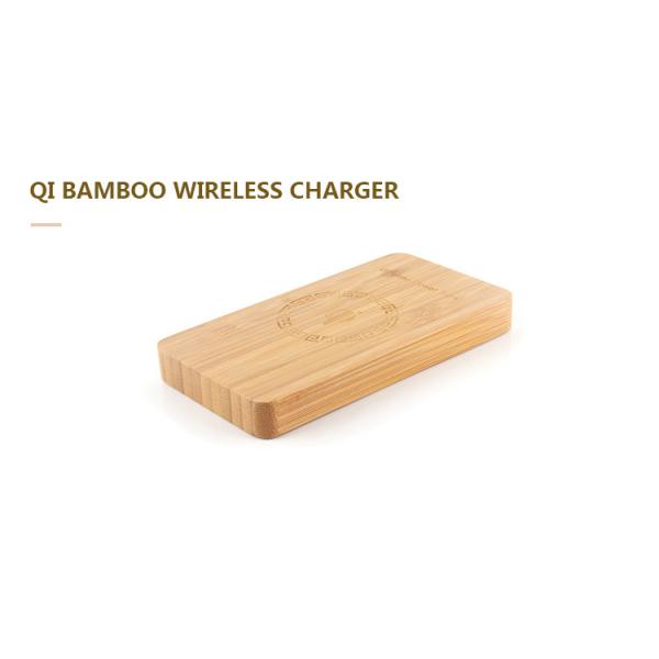 Wired / Wireless Bamboo Qi Power Bank 6000mAh with Metal Recognition Protection