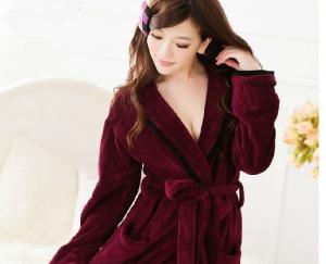 Buy cheap 100% Cotton Luxury coral fleece sexy women velet bathrobe product