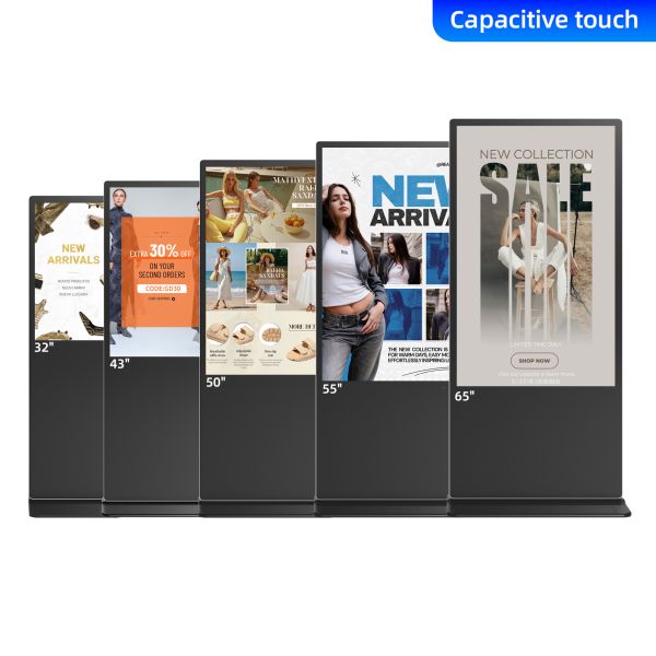 Lcd Android Touchscreen Capacitive Digital Signage Standing Indoor Ultra Thin 55"
