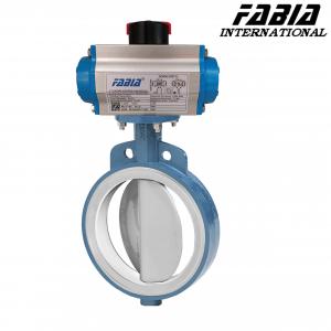 Buy cheap Pneumatic Fluorine Lined Clamp Butterfly Valve Clamp End product