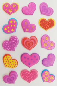 Buy cheap Colorful Bulk Foam Heart Stickers , Laptop Decor Peel Off  Kids 3d Stickers product