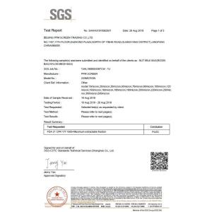 Beijing PFM Screen Co., Ltd. Certifications