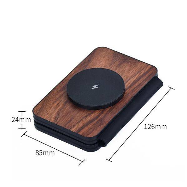 Foldable Stand Wood Wireless Charger 3-in-1 15W Multi-Function QC3.0 PD Type-C Port Mobile Phones Fast Charging Dock