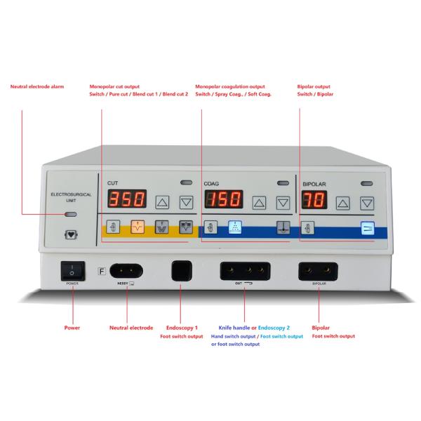 400W Electrosurgery Unit With Bipolar Forceps & Dual Control Options