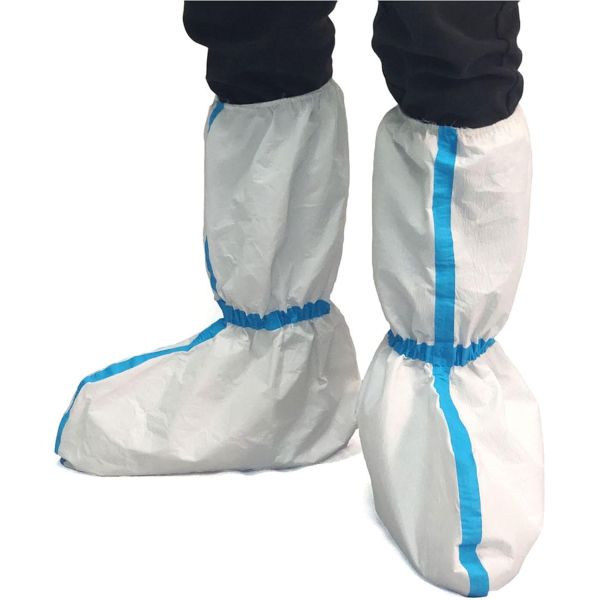 Hubei Haixin Disposable Hazmat Boot Cover Overshoes Knee High Booties White Long Boot Covers Waterproof Rain Shoe Covers