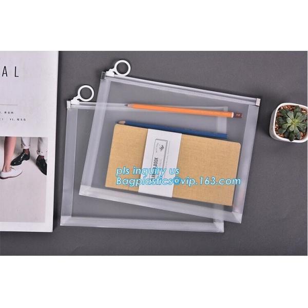 Underwear Bra Packaging Bag With Slider Zipper Ring Holder, creative stationery pvc plastic bag with slider, slider zipp