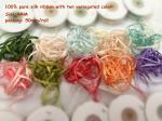 100% pure silk embroidery ribbon,4mm silk ribbon,variegated color slik satin
