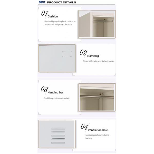 Two Doors 0.5mm Cold Rolled Steel Metal Wall Locker
