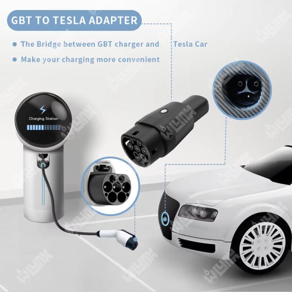 Olink Electric Vehicles GBT Adapter Nacs Charger Connectors AC GBT to Tesla Adapter for Tesla Model 3 X Y S