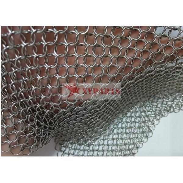 0.8x7mm Welded Type Stainless Steel Mesh Curtain For Interior Decoration Ring Mesh Curtain