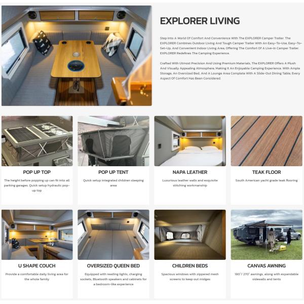 NJSTAR Explorer Lightweight Offroad Capable Camper Trailer for Comfortable Family Adventures