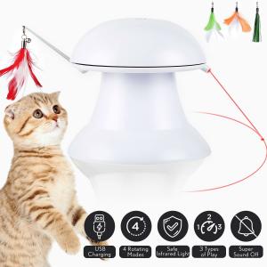 Buy cheap ABS Material Cat Laser Toy Interactive 2 In 1 Automatic With Moving Feather product