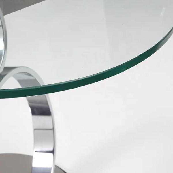 Durable Tempered Glass Coffee Tables , Multifunctional Cafe Table Round
