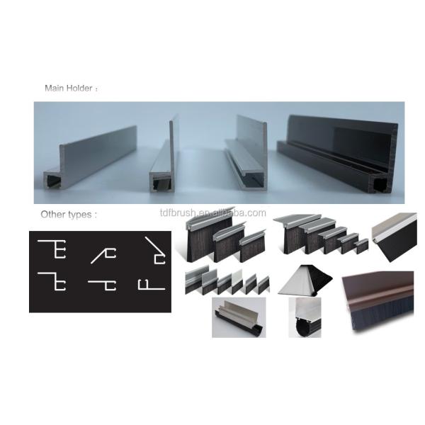 Durable Metal Channel Strip Brushes Dust Proof Windproof Nylon Door Bottom Brush Seal
