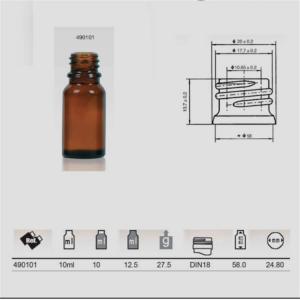 China Lidded Pharmaceutical Amber Glass Bottle , 30ML Practical Medical Glass Vials on sale
