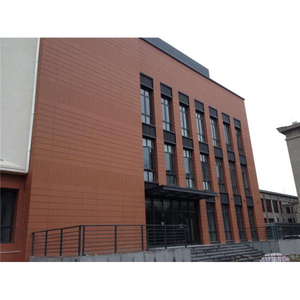 18mm Thickness Red Terracotta Facade Panels , Ventilated Building Facade Panels