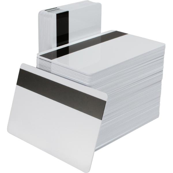 CR80 30 Mil White Plastic PVC Card , Blank Magnetic Stripe Card Hi Co for Id Badge