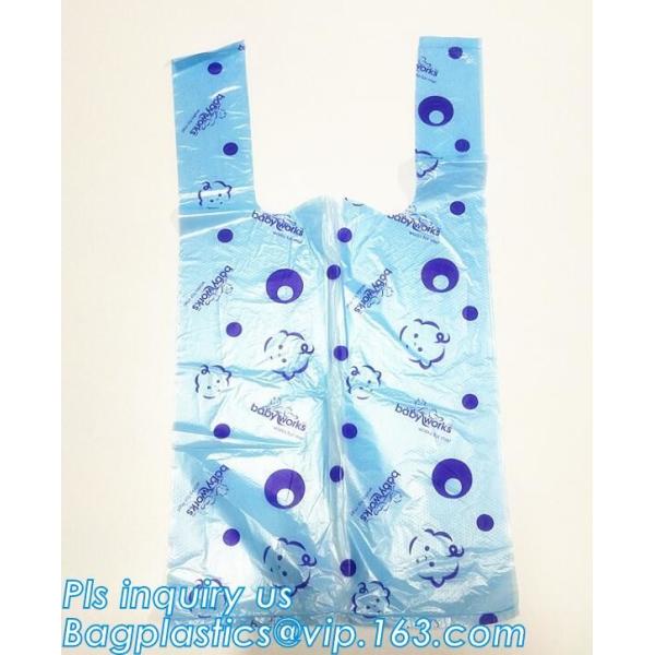 Amazon hot sale scented disposable Nappy sacks bag baby diaper bag, Eco-Friendly Scented Baby sacks tie handle disposal