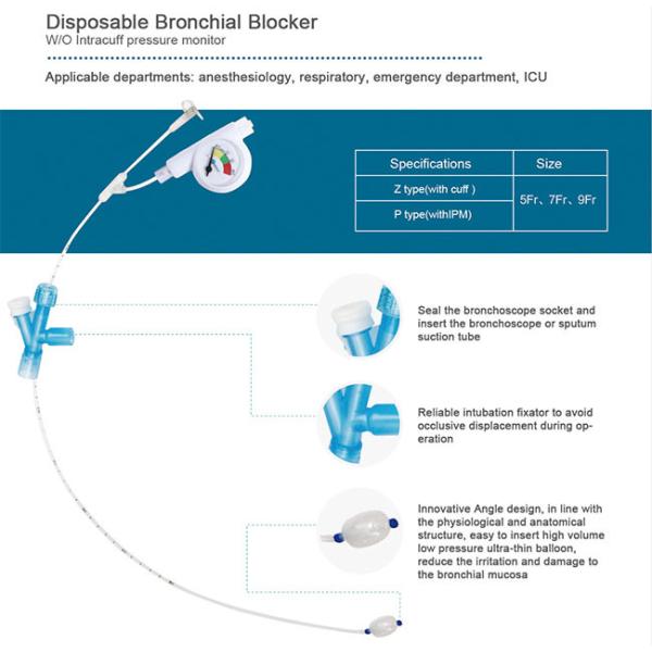 Real Time Pressure Monitoring Bronchial Blocker Medical Grade Material For Accurate Lung Isolation
