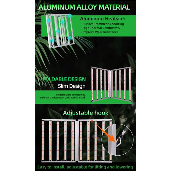 ANDY Commercial 4x4 4x6FT 10 Bar Led Plant Grow Light 1000W High Brightness Daisy Chain Dimmable with SAMSUNG Chips